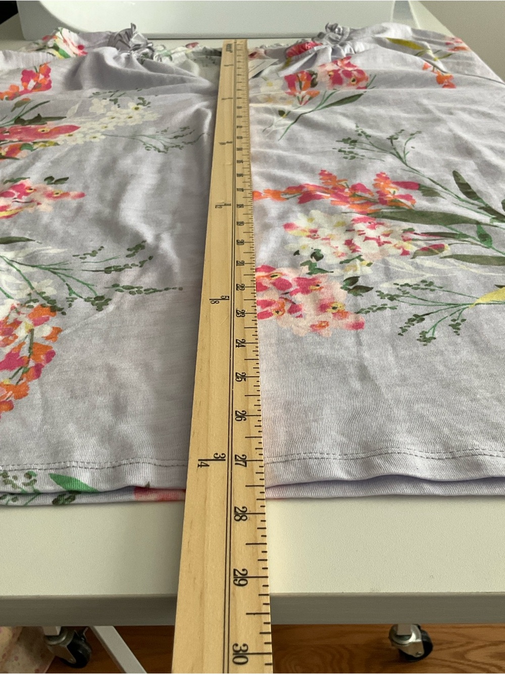 CJ Banks Lavender Floral Print Split V-Neck Tunic Cotton Modal Blend NWT - Picture 7 of 9